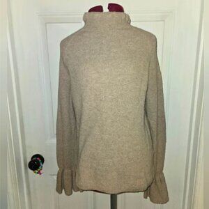 Banana Republic Wool Cashmere Blend Knit Tan Turtleneck Sweater